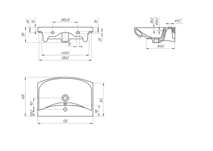 Раковина CARINA 55