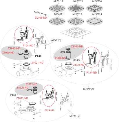 Сливной трап из нержавеющей стали зкстра низкий 130×130 мм боковой сток, без pешетки, гидрозатвор мокрый