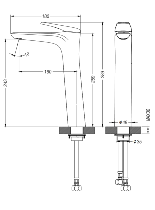 Смеситель для раковины Creto Mare 1.0 MARE-BMT-CR хром глянцевый Смеситель для раковины Creto Mare 1.0 MARE-BMT-CR хром глянцевый