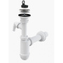 Сифон для умывальника DN40 со штуцером и нержавеющей peшeткой DN63