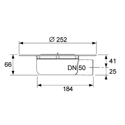 Сифон TECEdrainpoint S DN 50, для террасы, с универсальным фланцем  Seal System
