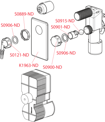 Сифон для сбора конденсата под штукатурку DN40 и DN50, нержавеющая сталь