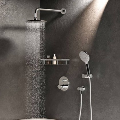 FT85A1RH10 X-Joy, набор: см-ль д/душа с ТМС, верхний душ 220 мм, ручн. душ, хром