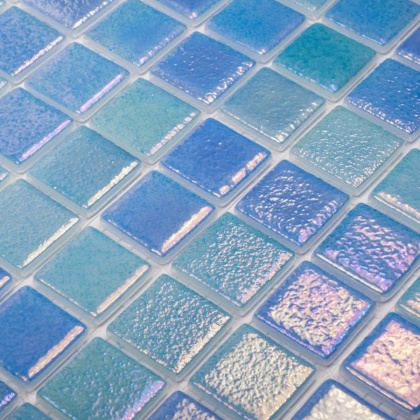 Стеклянная мозаика MIX BLUE 551/552, Shell
