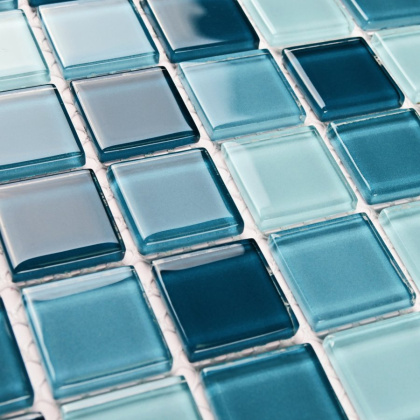 Мозаика стеклянная Sea wave-1 (чип 4*25*25) 300*300(22шт.-1.98м2), м2 Мозаика стеклянная Sea wave-1 (чип 4*25*25) 300*300(22шт.-1.98м2), м2