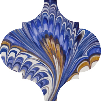 Декор Арабески Венеция синий матовый 6,5x6,5x0,69