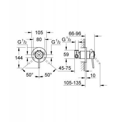 Смеситель для душа Grohe BauClassic 29048000 хром Смеситель для душа Grohe BauClassic 29048000 хром
