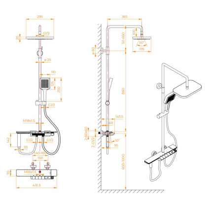 Душевая стойка RGW SP-35Gr, RGW 51140135-11