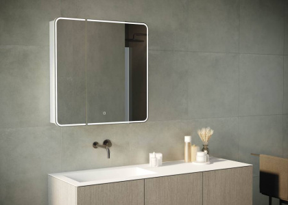 Зеркальный шкаф Creto Zoe 80х80 с LED подсветкой 16-805800Z