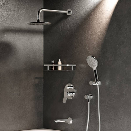 FB85A3RH10 X-Joy, набор: встроеный см-ль д/в/душа, верхний душ 220 мм, излив, ручн.душ, хром