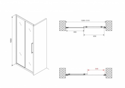 Душевая дверь ABBER Schwarzer Diamant AG30130BH