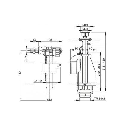 Выпускной комплект с двойной кнопкой, впускной механизм 