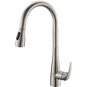 Смеситель для кухни с выдвижным изливом, двухрежимный, нержавеющая сталь, исполнение сатин BB-LAM28-IN