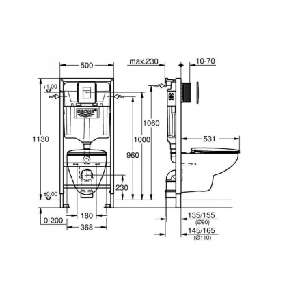Унитаз с инсталляцией Grohe Solido Compact 39586000