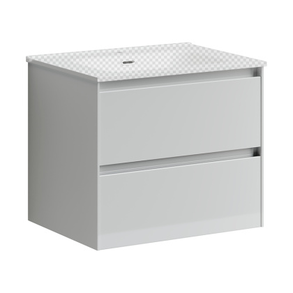 Тумба подвесная SANCOS Cento 590х450х500, c двумя ящиками оснащенными доводчиками,белый глянец, арт. CN60W