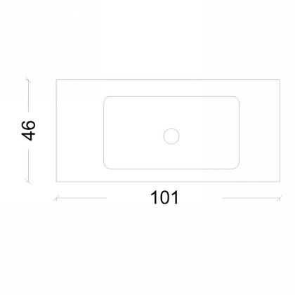 Столешница моноблок Vallessi 100 белая керамика глянец Столешница моноблок Vallessi 100 белая керамика глянец