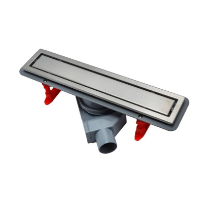 13100005 Линейный трап 750 мм CONFLUO PREMIUM LINE , двухсторонняя модель Исполнение: матовый хром без перфорации/полая под плитку, рамка - матовый хром 