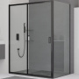 Душевой уголок 110* 90*185 RGW CL-48B (CL-14B + Z-050-1B) Прямоуг./Чёрный/Прозрачное/5 мм (Easy)