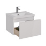 Тумба Lemark VEON MINI 60см под 1 раковину, подвесная,1 ящик, цвет корпуса, фасада: Белый глянец