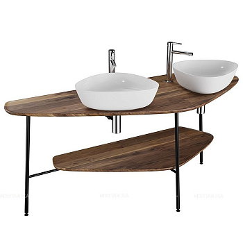 Столешница Plural 160 см под 2 раковины, цвет американский орех