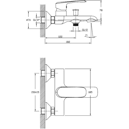 Смеситель для ванны/душа Agger Glorious A1210000