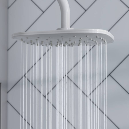 931000200 Eclipse, душ. система: верхний душ 220мм, ручн.душ 3 ф-ии 120 мм, штанга 1010 мм, Белый