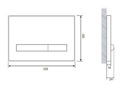Кнопка PILOT черная глянцевая стекло
