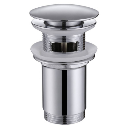 Донный клапан ABBER AF0010 с переливом, клик-клак, хром