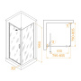 Душевой уголок  80* 80*195 RGW SV-135B (SV-05B + Z-050-2B) Квадрат/Чёрный/Прозрачное/8 мм (Easy)