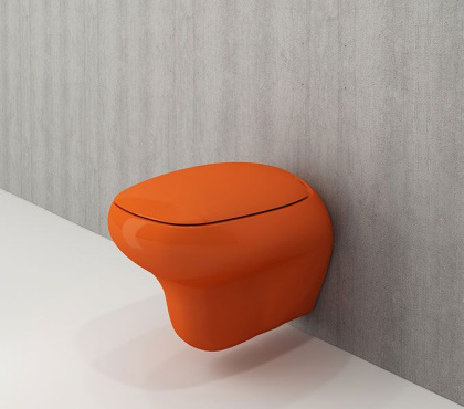 Сиденье с крышкой Fenice, полиэстер, плав.опускание, оранж. A0327-012, шт