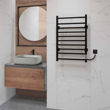 Полотенцесушитель электрический Vincea VTD-1LBE 50x80, черный, таймер Полотенцесушитель электрический Vincea VTD-1LBE 50x80, черный, таймер