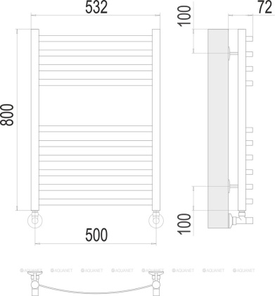 Полотенцесушитель Terminus Авиэль П10 500х800 Полотенцесушитель Terminus Авиэль П10 500х800