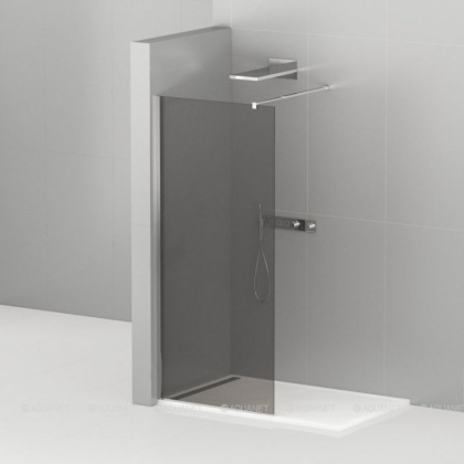 LIBERTA-L-1-80-GR-Cr Душевая перегородка с односторонним входом, стекло графит, профиль хром, 800x1950 мм