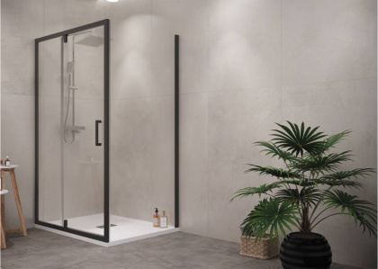 Душевая дверь Creto Astra 121-WTW-100-C-B-6 стекло прозрачное профиль черный, 100х195 см