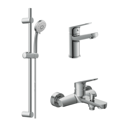 Комплект 3 в 1: смеситель для раковины и ванны FLAVIS + VIBE