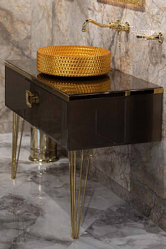 Столешница стекло 100см прямая Бронзированный коричневый