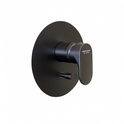 Встроенный однорычажный смеситель OLE для душа с переключателем на два потока, матовый черный