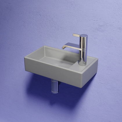 Умывальник подвесной прямоугольный (чаша слева, отверстие под смеситель справа) цвет антрацит матовый Element 407*217*100