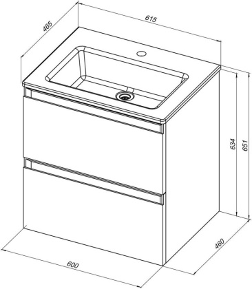 Тумба под раковину Allen Brau Eclipse 60 1.E1001.AM антрацит матовый