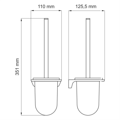 Щетка для унитаза подвесная Elbe, 11х35,1х12,5 см, черно-белая, K-7227