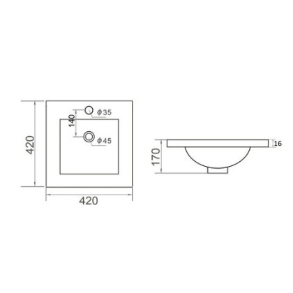 Раковина Orange B03-410w встраиваемая, белый Раковина Orange B03-410w встраиваемая, белый