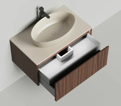 Подвесная тумба Domino 800, шпон, гладкий фасад