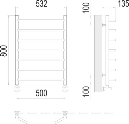 Полотенцесушитель Terminus Виктория П8 500х800