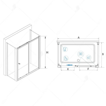 Душевой уголок RGW CL-45 P (CL-12 + 2Z-12) 040945410-11P 140x100x185