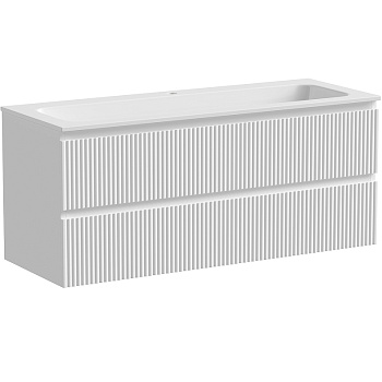 Тумба подвесная SANCOS Snob R 1195х445х500, c двумя ящиками оснащенными доводчиками, Bianco, арт.SNR120W