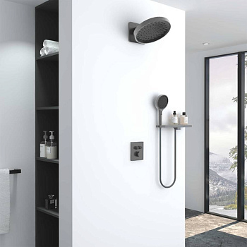Душевой комплект Inspire VSFW-3I21MT3RGM встраиваемый, термостат, двухрежимный, вороненая сталь