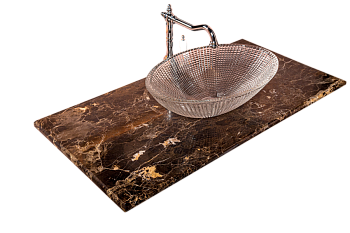 Столешница мрамор 101см Emperador Dark для раковин хрусталь, LV204