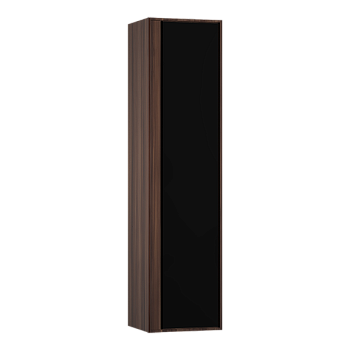 Пенал Metropole правосторонний, цвет сливовое дерево, фасад черное акриловое стекло