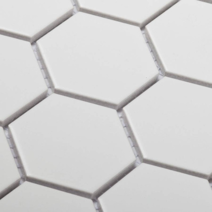 Керамическая мозаика, Hexagon small White Matt 51x59, Geometry