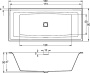 Акриловая ванна  STILL SQUARE LED 180x80 R RIHO FALL